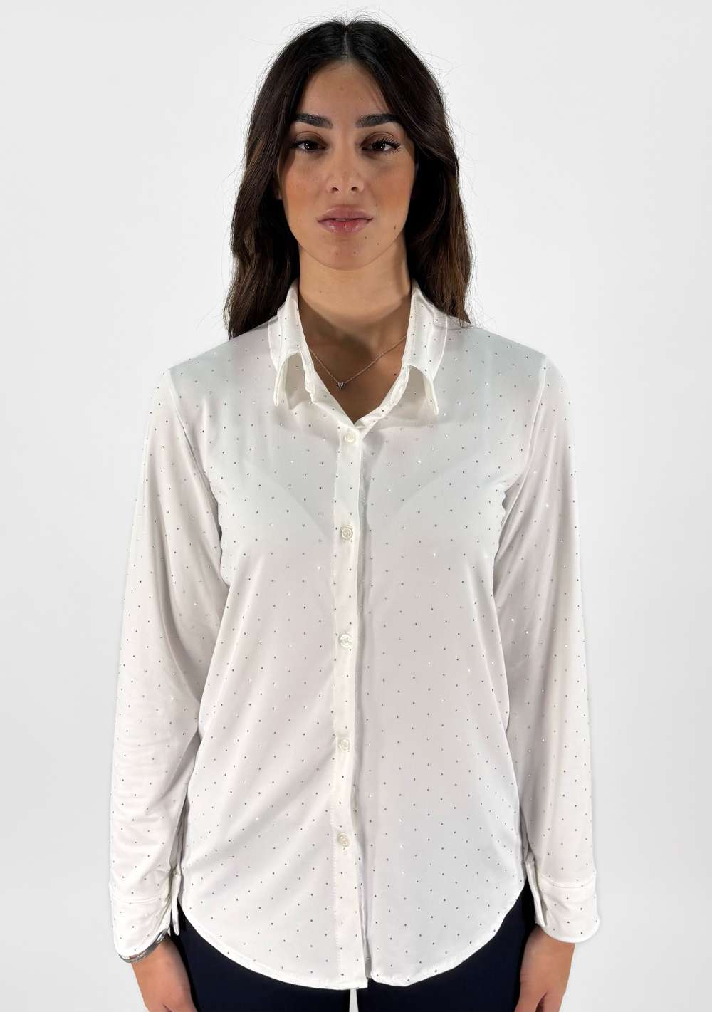 Camicia Tinta Unita Strass