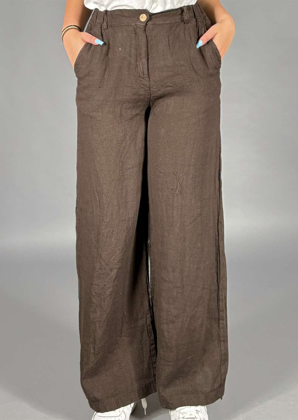 Pantaloni Palazzo in Lino