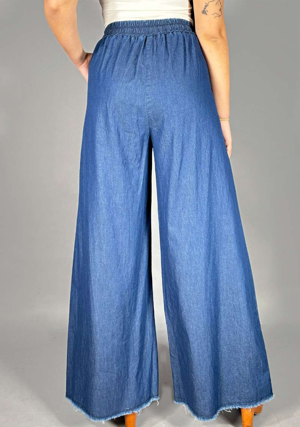 Pantaloni Palazzo Chambray