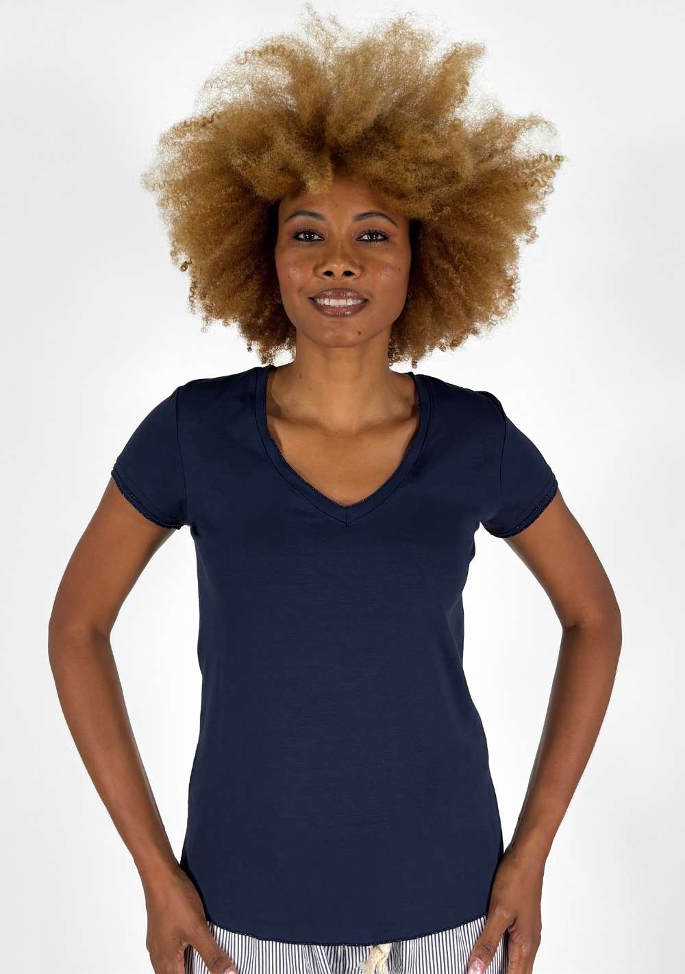 Maglia Scollo a V Lurex