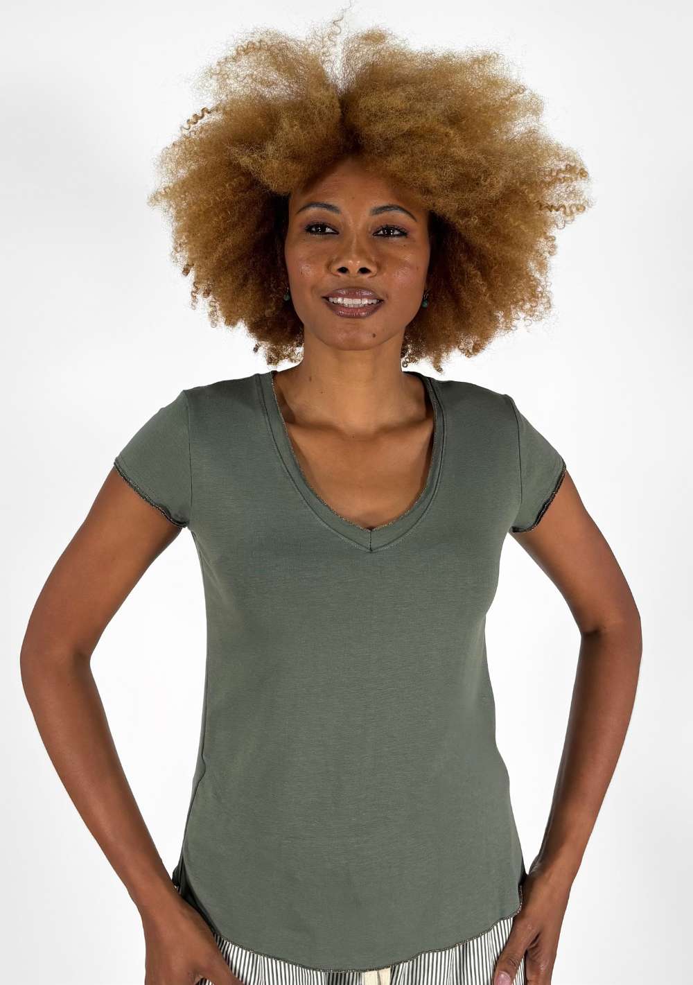Maglia Scollo a V Lurex