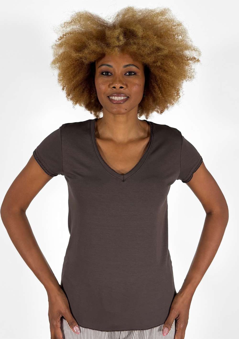 Maglia Scollo a V Lurex
