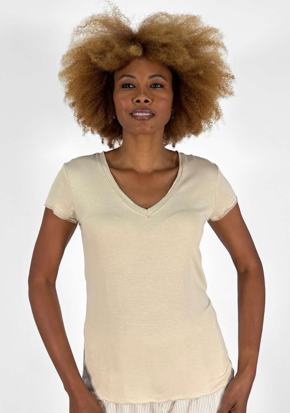 Maglia Scollo a V Lurex