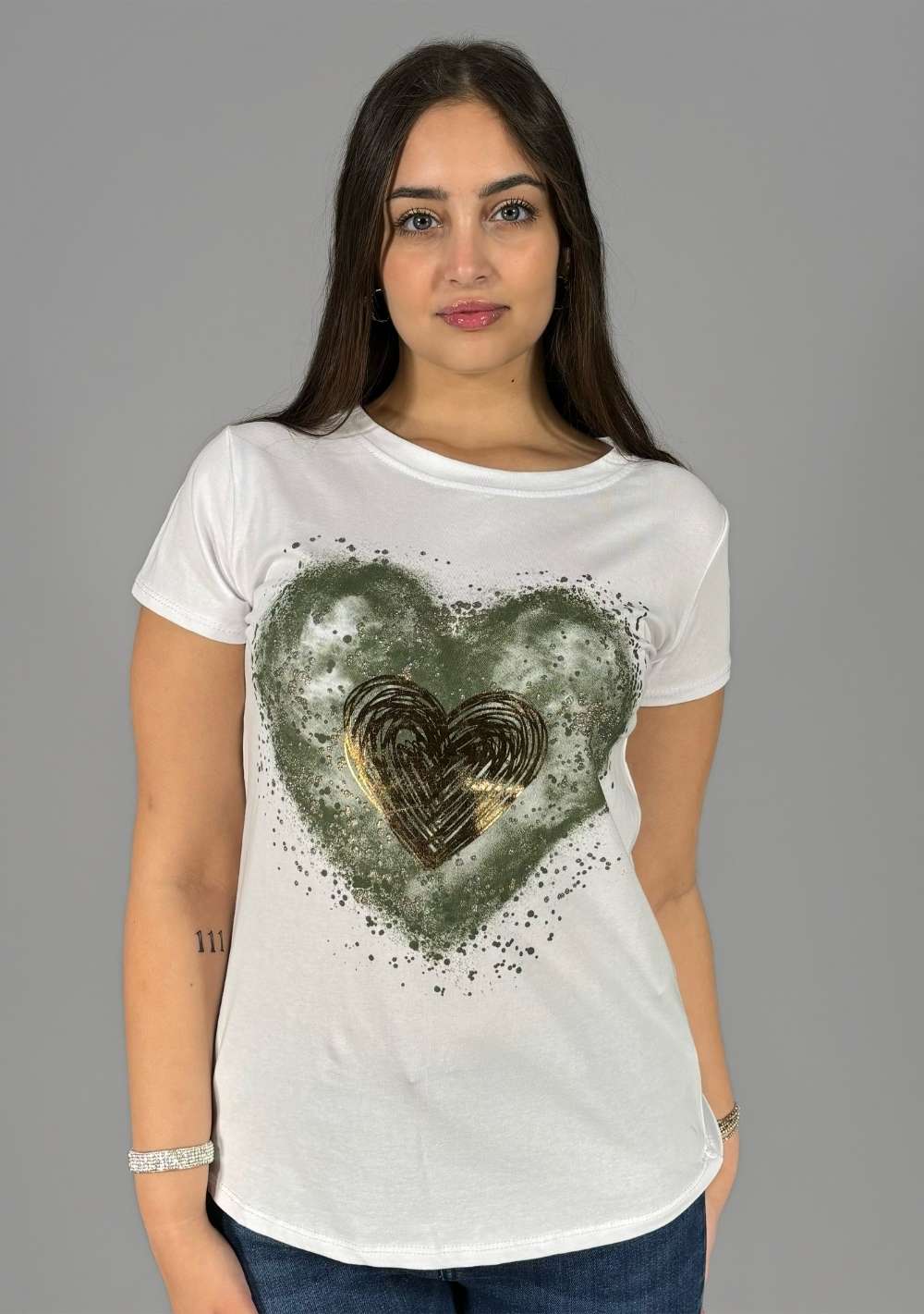 T-Shirt Slim "2 Cuori Sovrapposti"