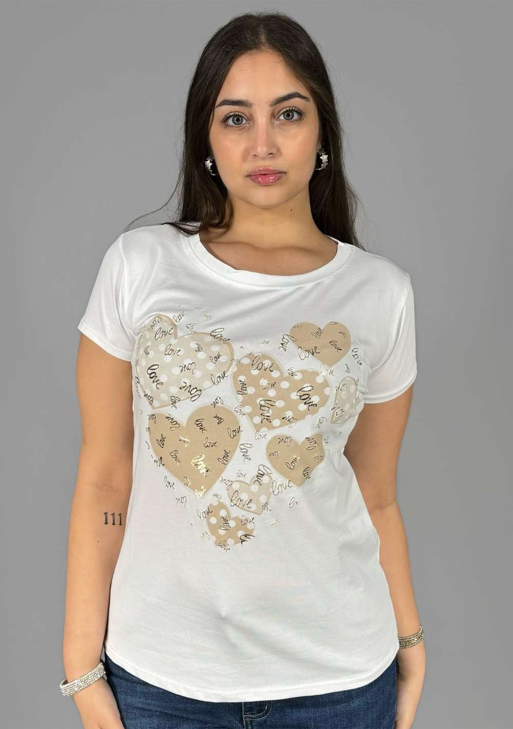 T-Shirt Slim "Cuori Love"