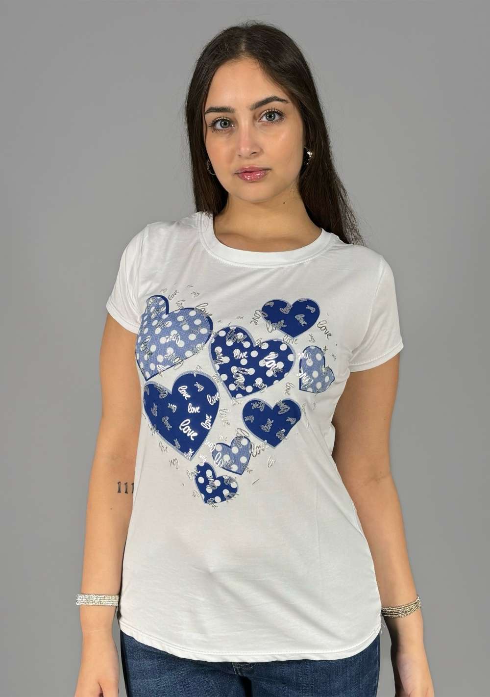 T-Shirt Slim "Cuori Love"