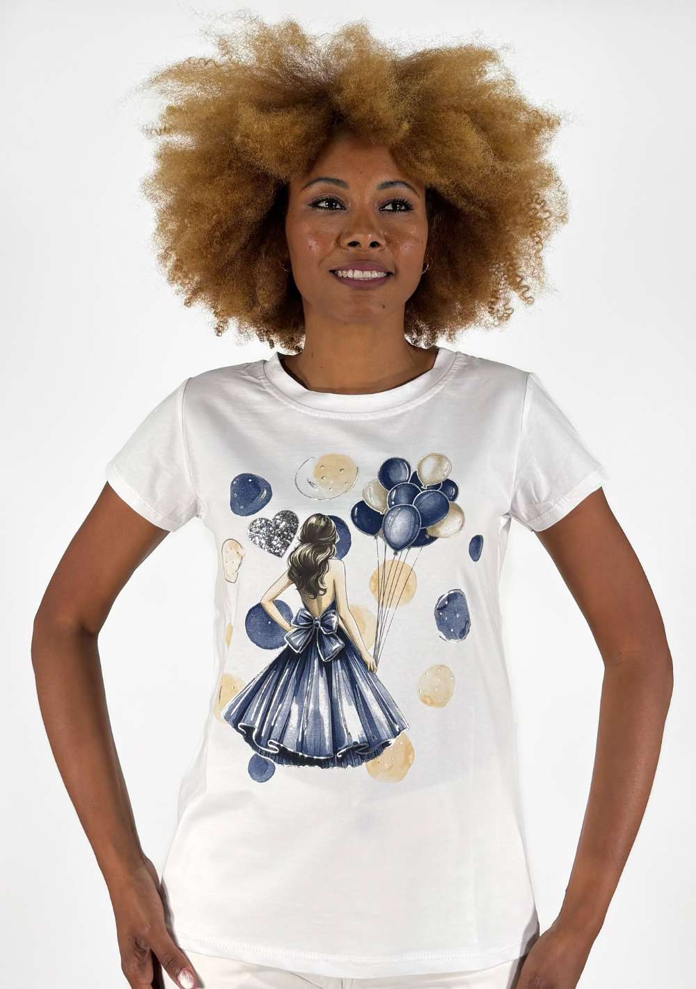 T-Shirt Slim "Woman & Balloons"