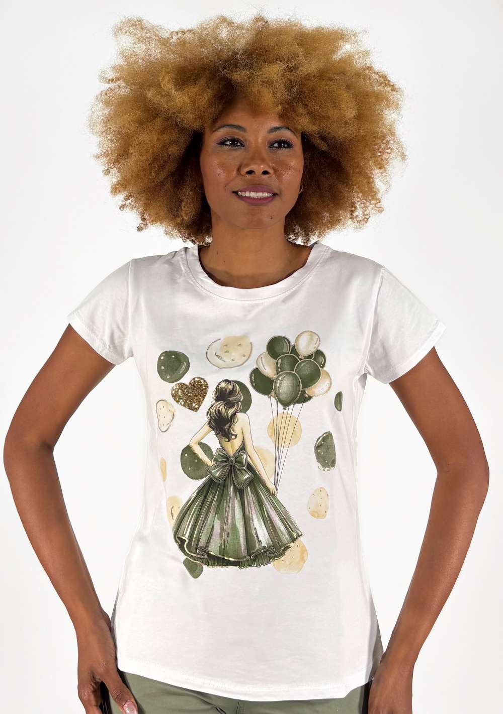 T-Shirt Slim "Woman & Balloons"