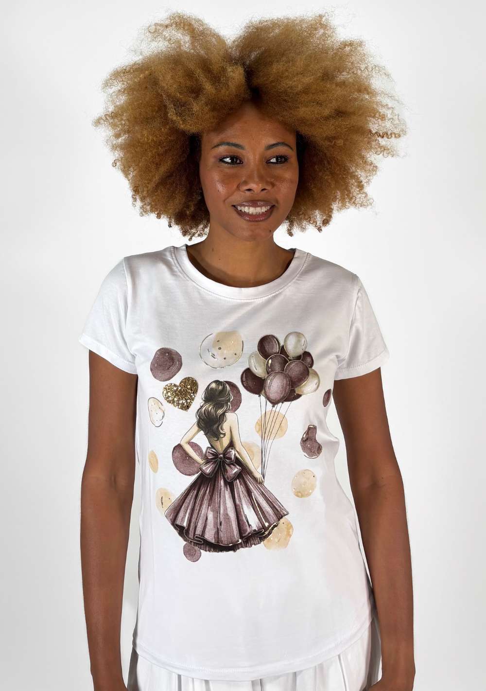 T-Shirt Slim "Woman & Balloons"
