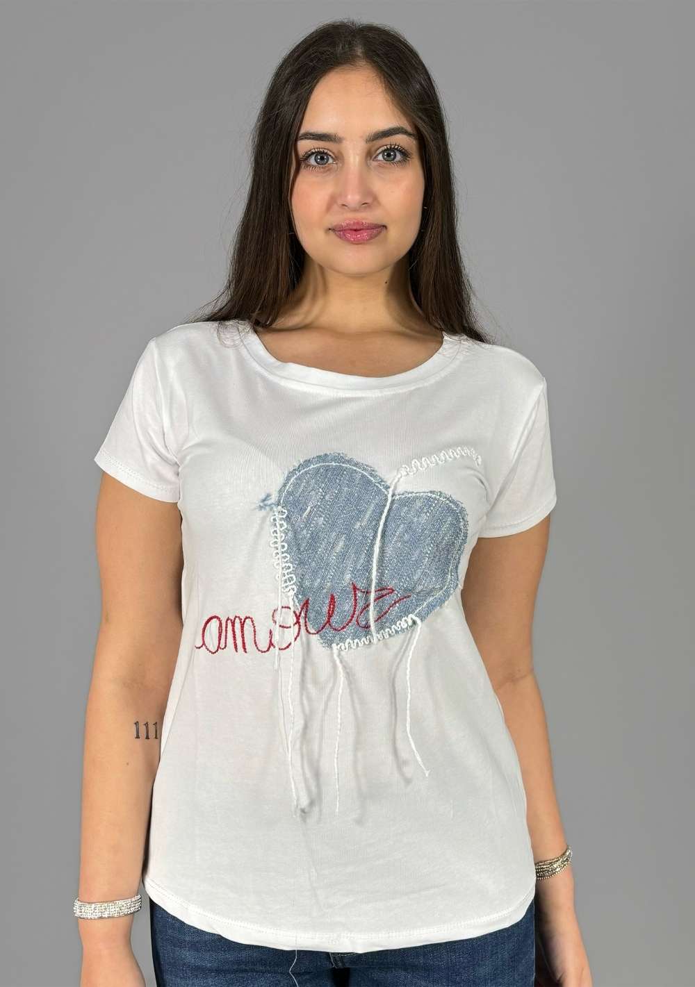 T-Shirt Slim "Cuore Jeans"