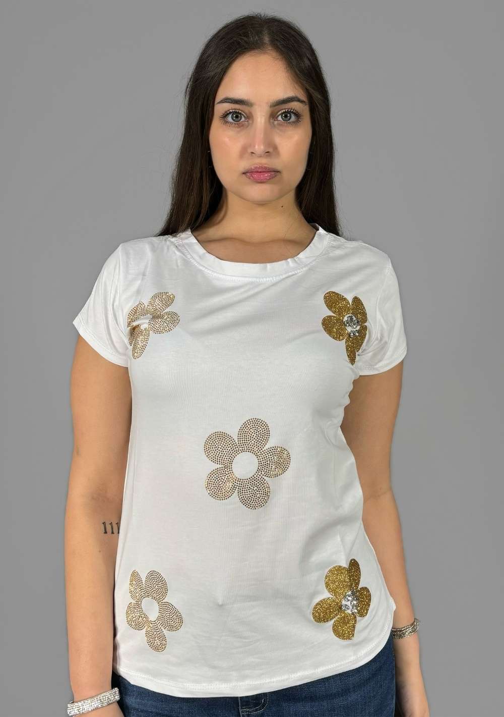 T-Shirt Slim "Margherite Glitter"