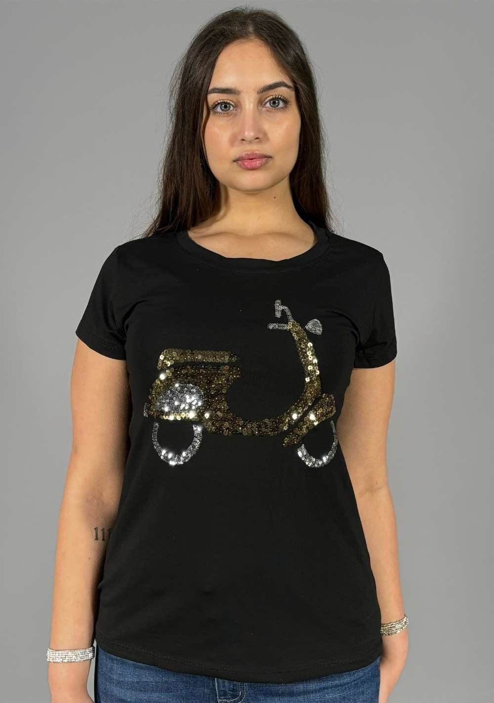 T-Shirt Slim "Vespa Paillettes"