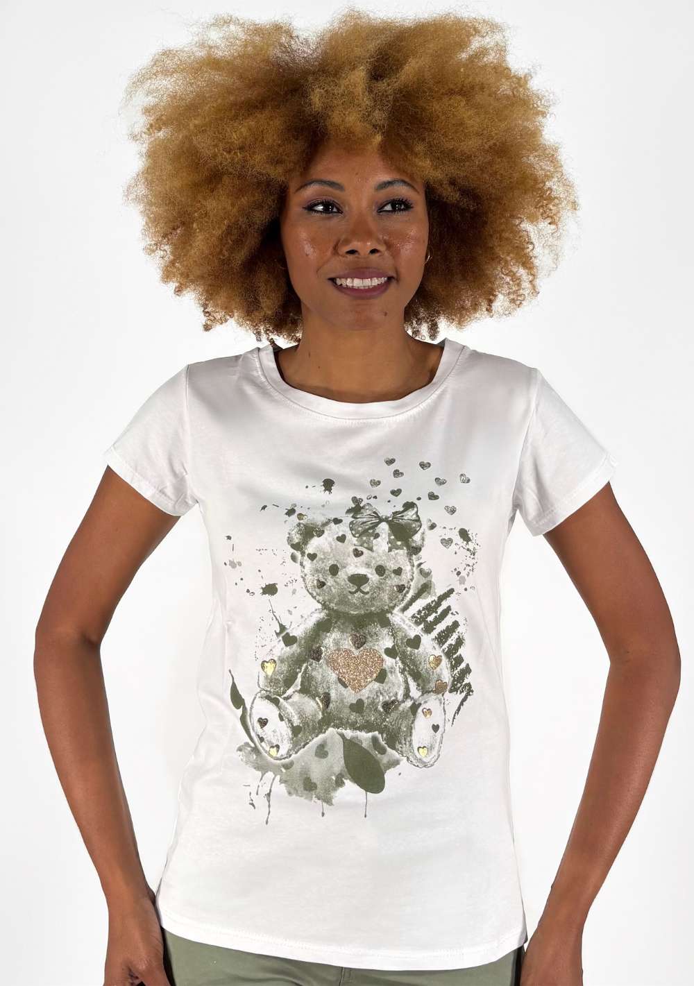 T-Shirt Slim "Teddy con Fiocco"