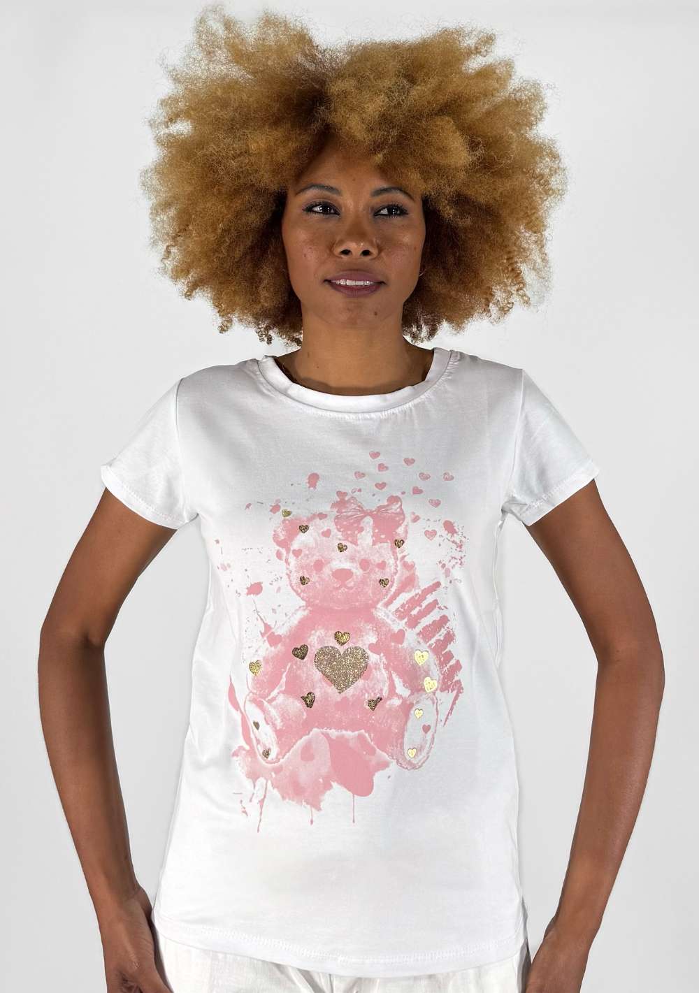 T-Shirt Slim "Teddy con Fiocco"