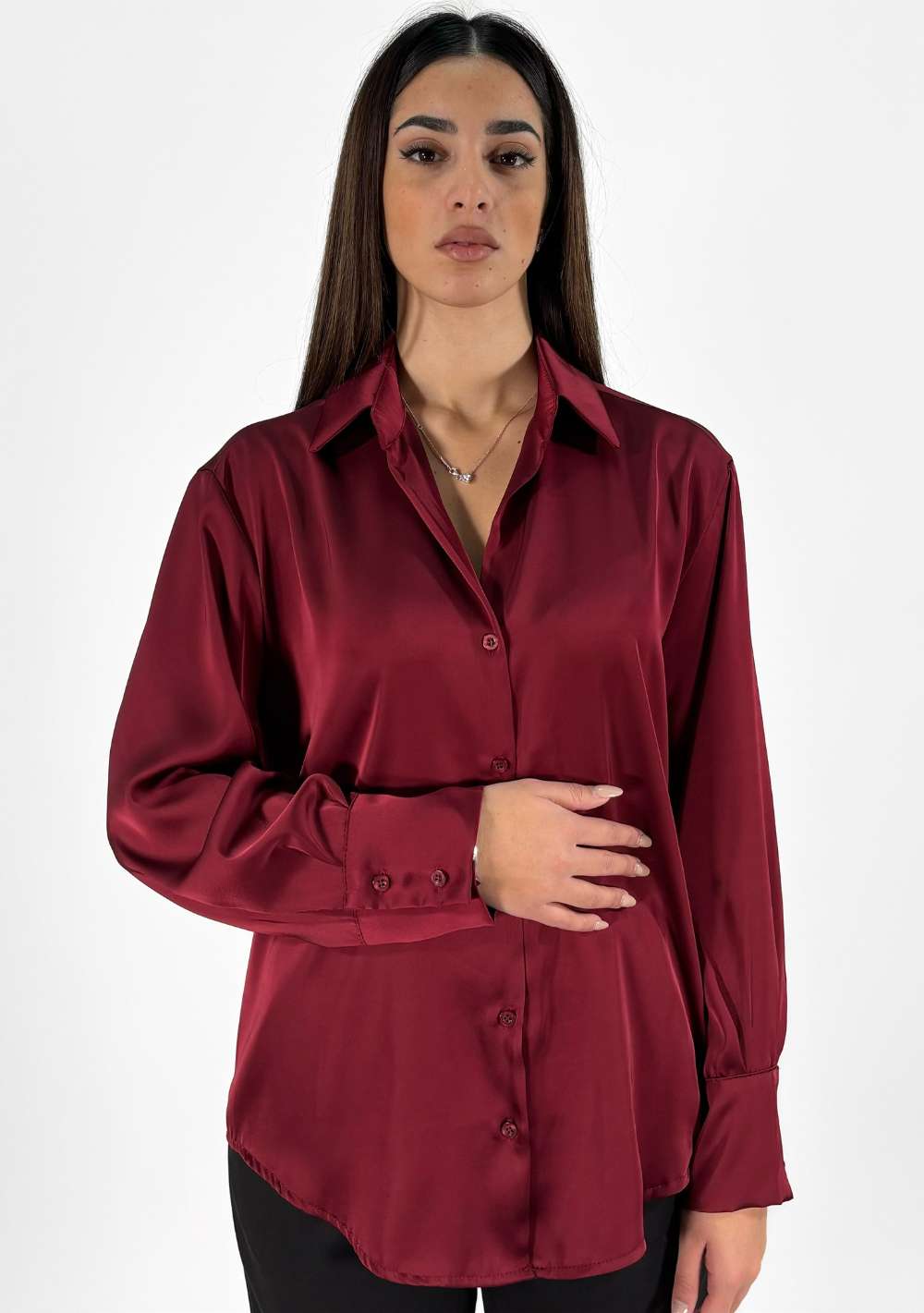 Camicia in Raso Tinta Unita