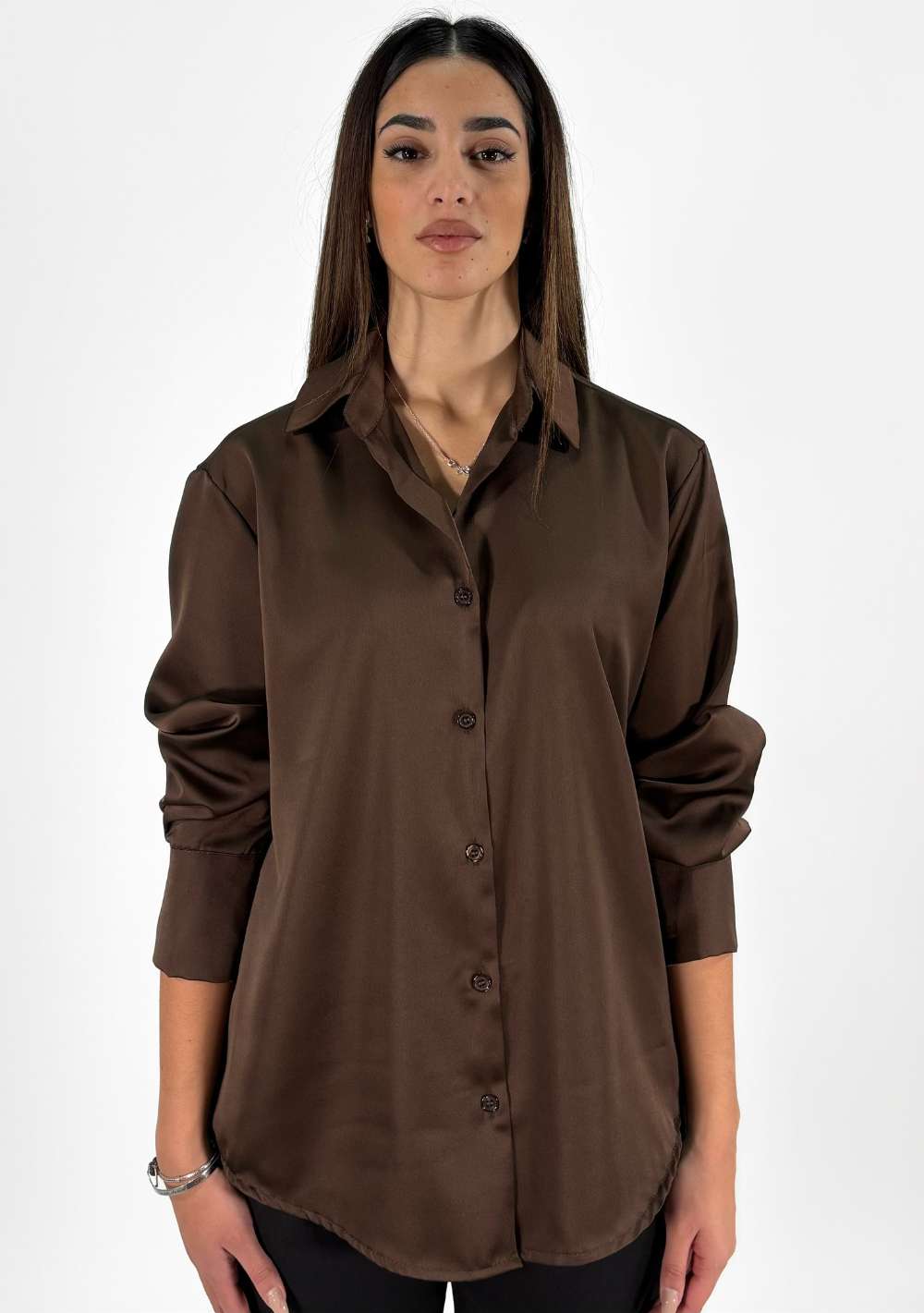 Camicia in Raso Tinta Unita