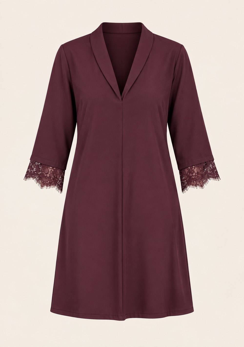 Abito Manica in Pizzo da donna in colore vino, vista alternativa 3