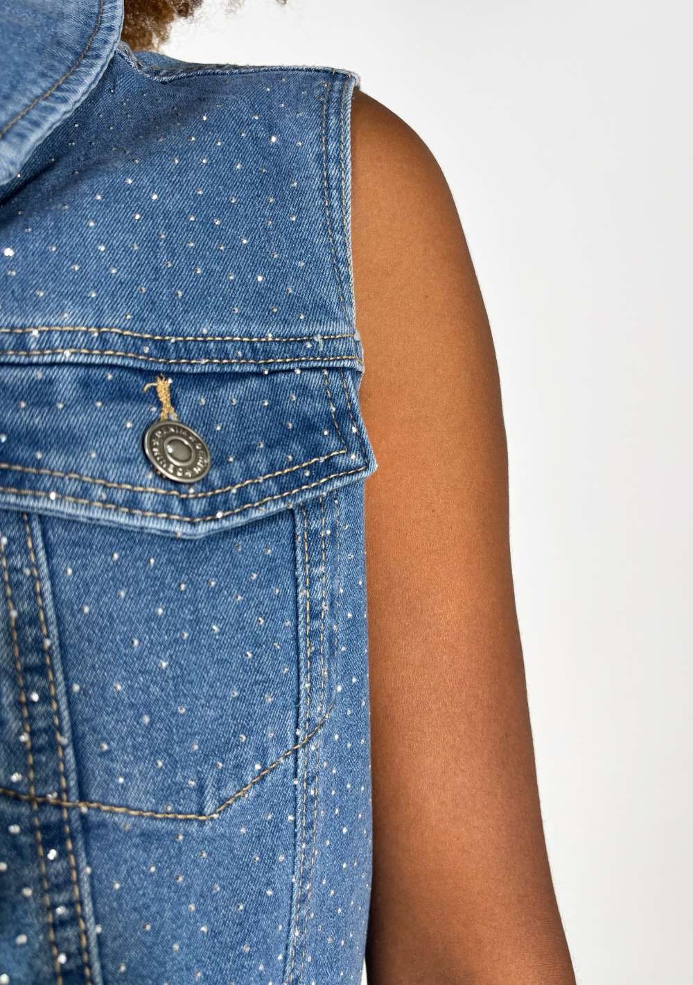 Gilet in Jeans Glitter