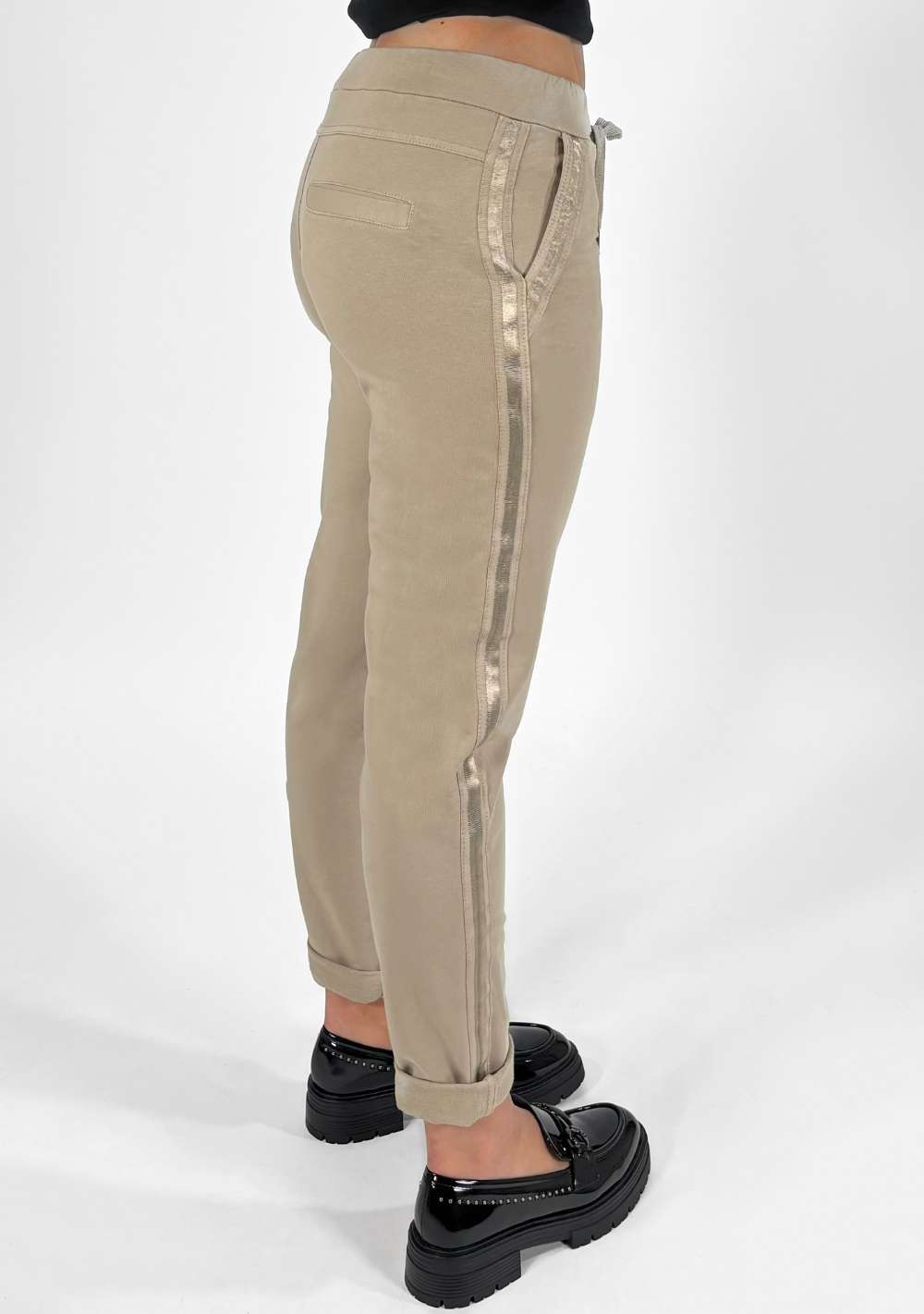 Pantaloni in Felpa con Banda Laterale