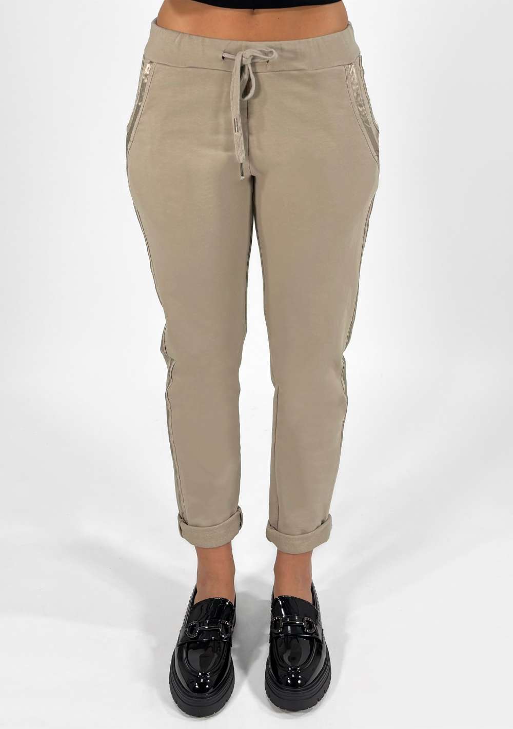Pantaloni in Felpa con Banda Laterale