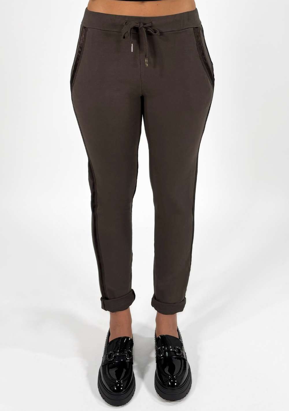 Pantaloni in Felpa con Banda Laterale