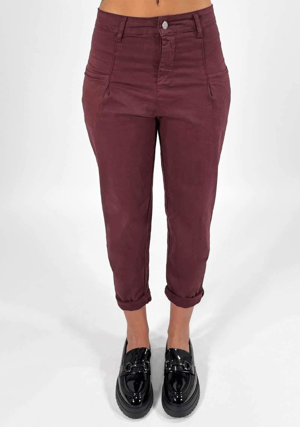 Pantaloni Pinces con Cucitura