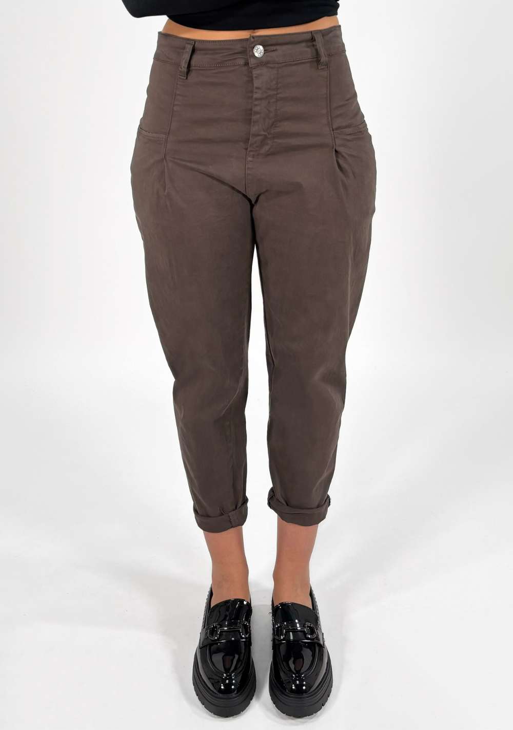 Pantaloni Pinces con Cucitura