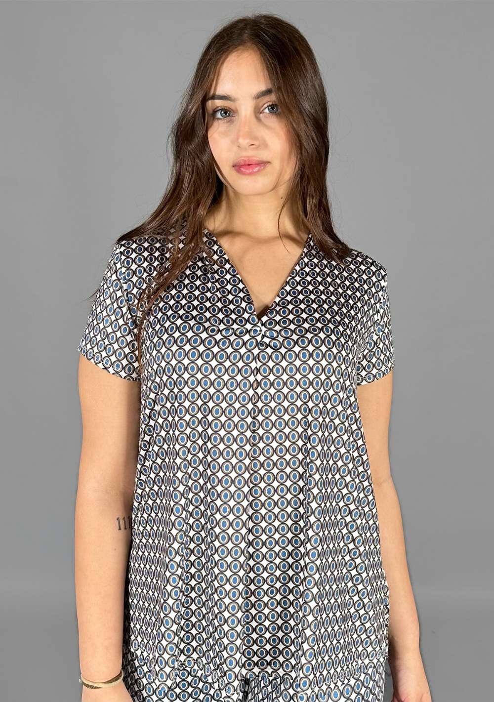 Maglia Scollo a V Piega