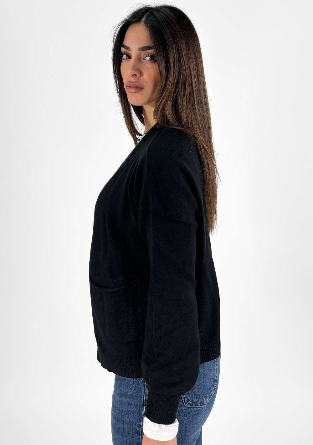 Cardigan 2 Bottoni con Tasche