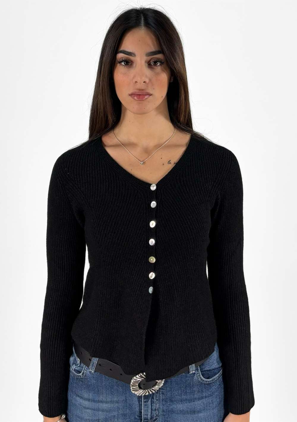 Cardigan a Coste 7 Bottoni