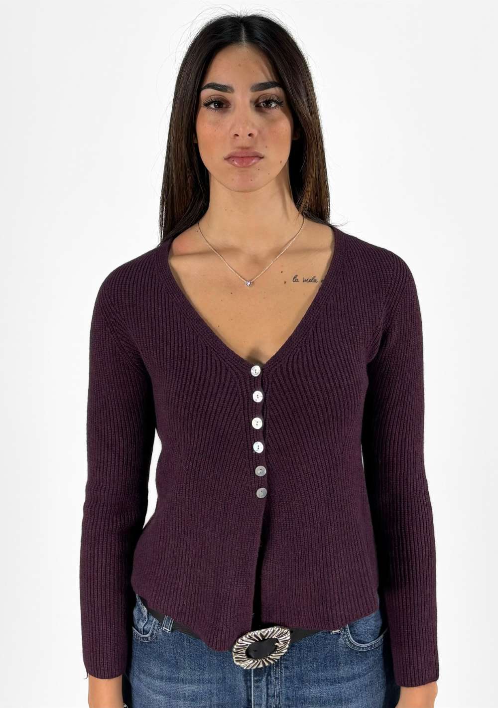 Cardigan a Coste 7 Bottoni