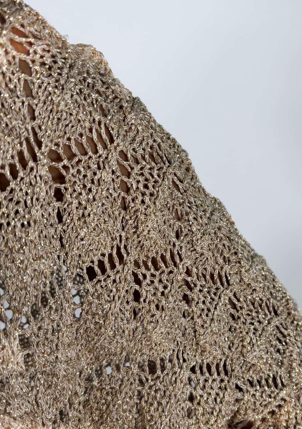Cardigan Corto Traforato Lurex