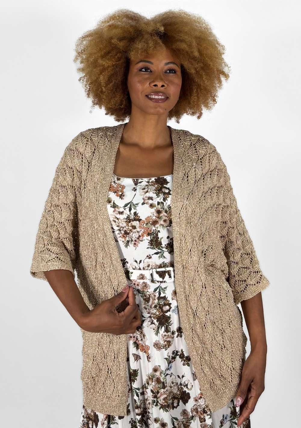 Cardigan Traforato Lurex