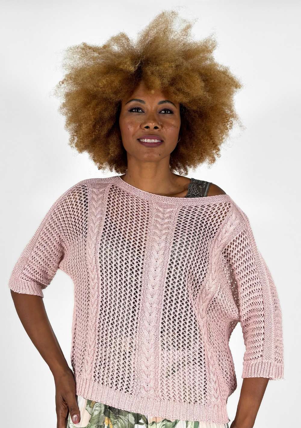 Maglia Traforata con Trecce