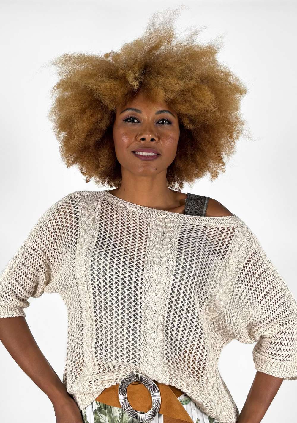 Maglia Traforata con Trecce