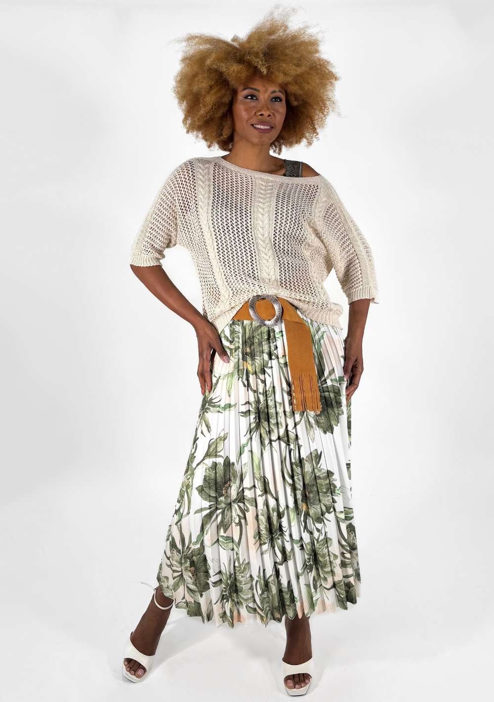 Maglia Traforata con Trecce