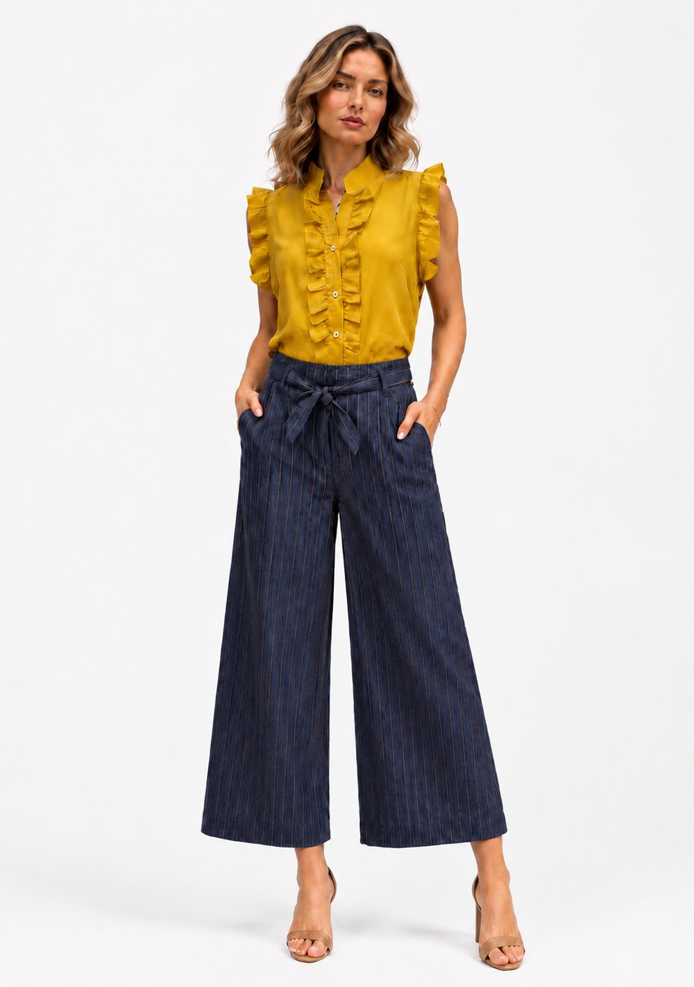 Pantaloni Gessati Chambray