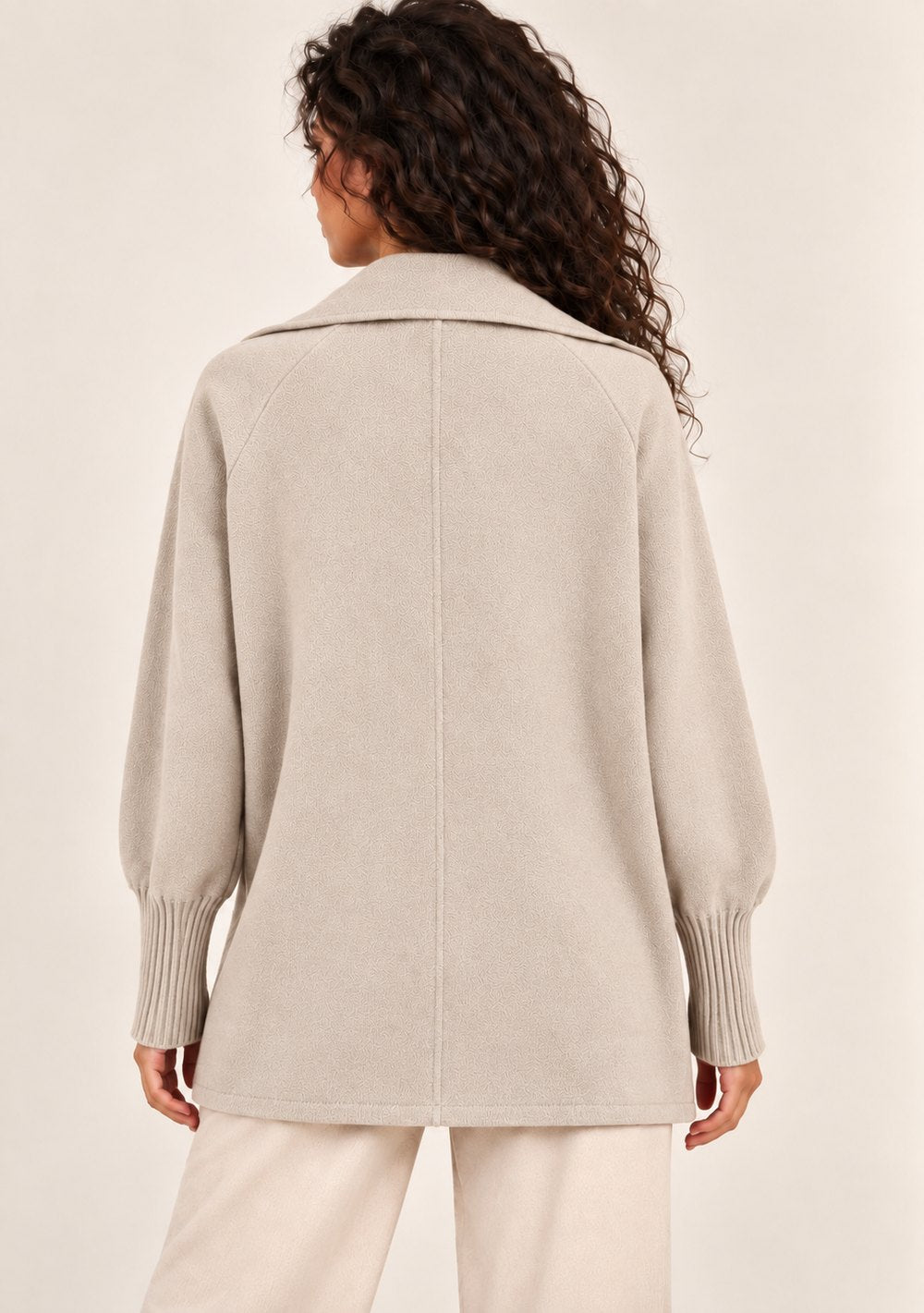 Cardigan 1 Bottone Tasche da donna in colore beige, vista alternativa 3
