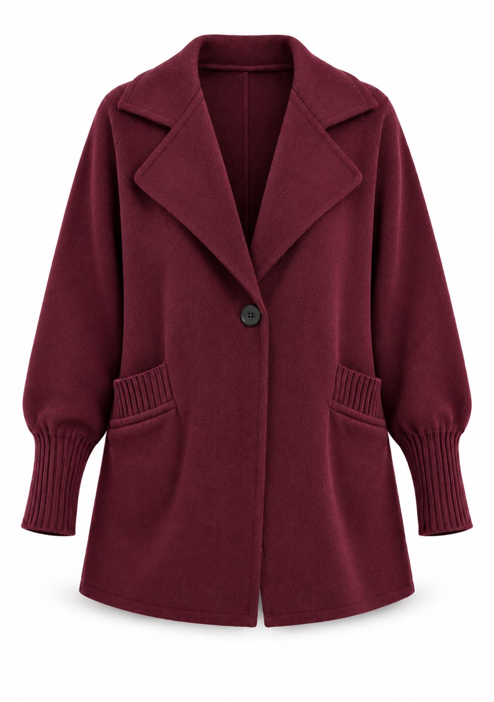 Cardigan 1 Bottone Tasche da donna in colore vino, vista alternativa 4