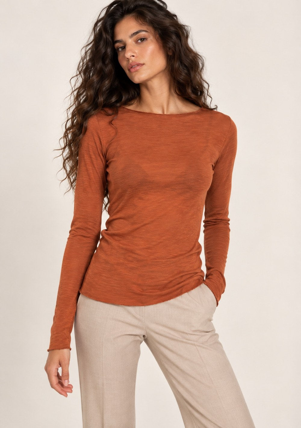 Maglia a Barca Misto Cashmere