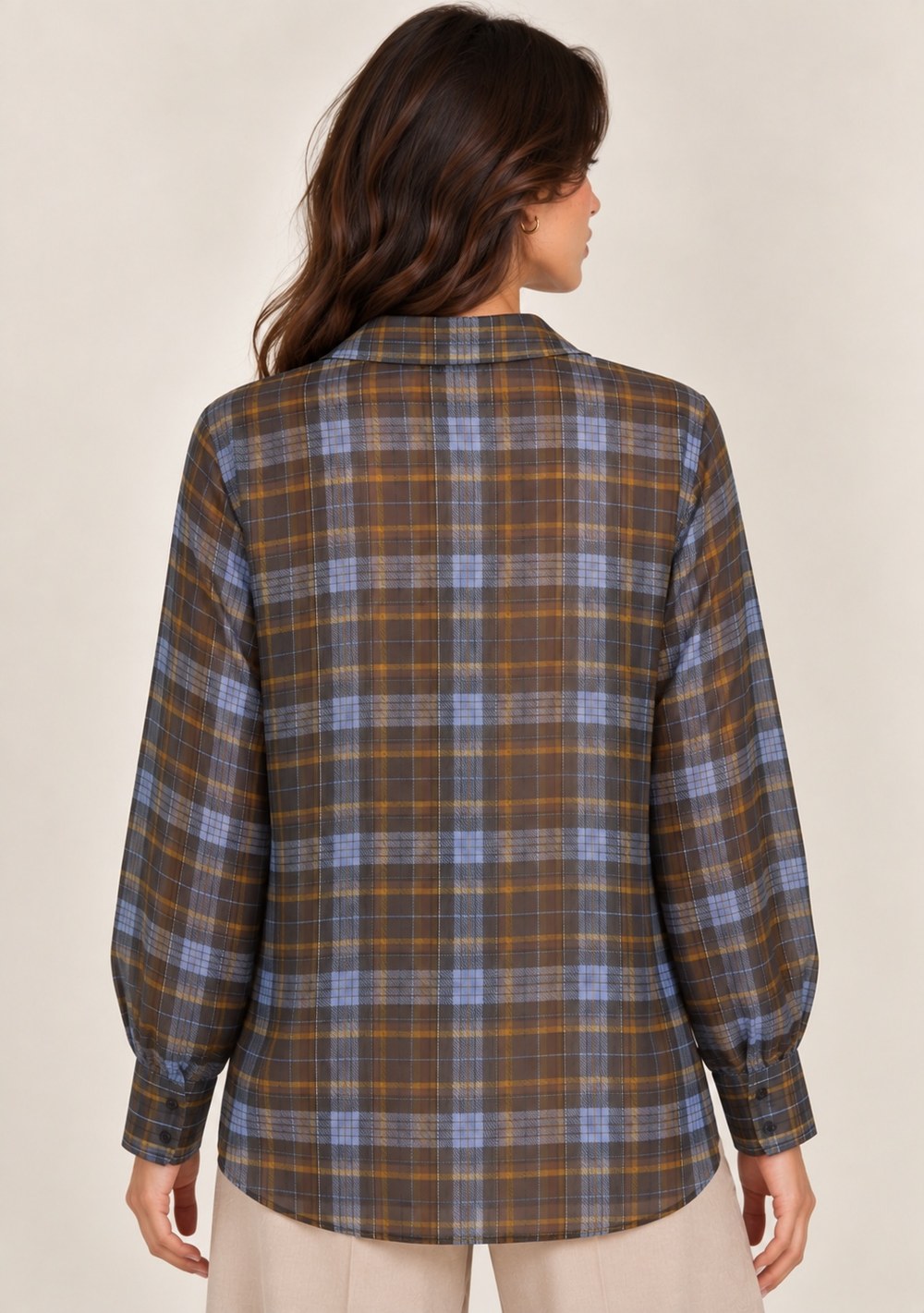 Camicia Fantasia da donna in colore moro, vista alternativa 2