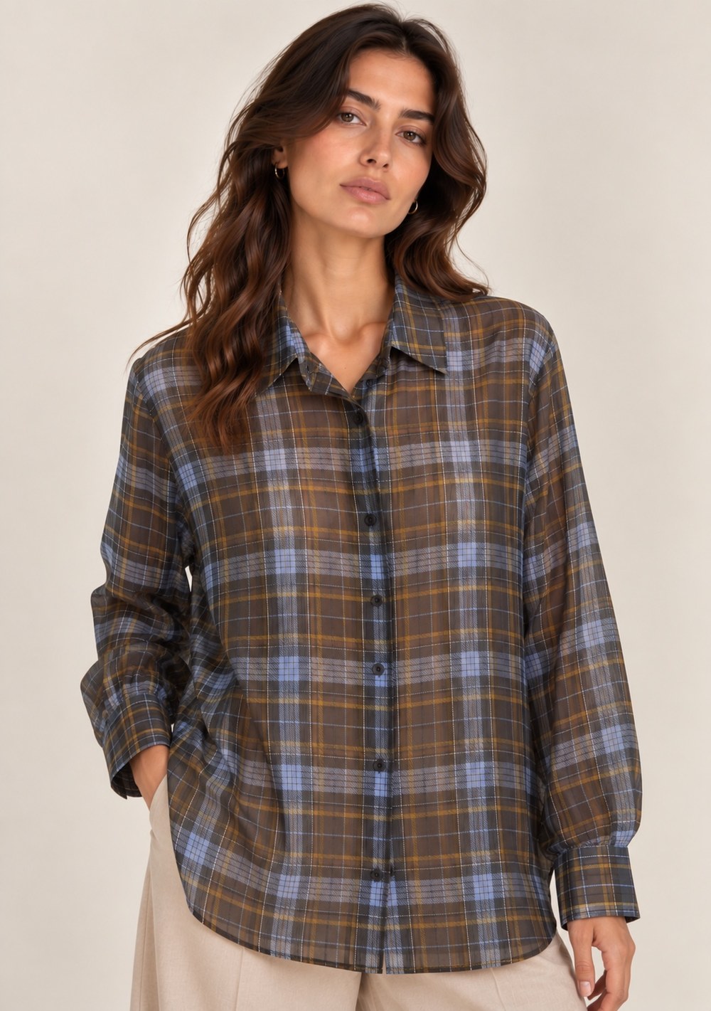 Camicia Fantasia da donna in colore moro