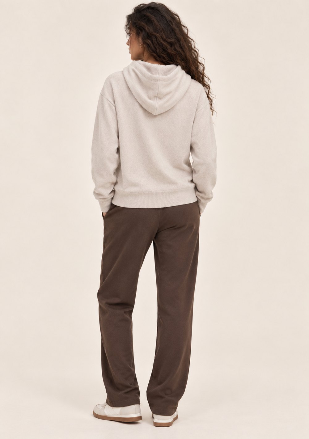 Maglia con Cappuccio da donna in colore beige, vista alternativa 3