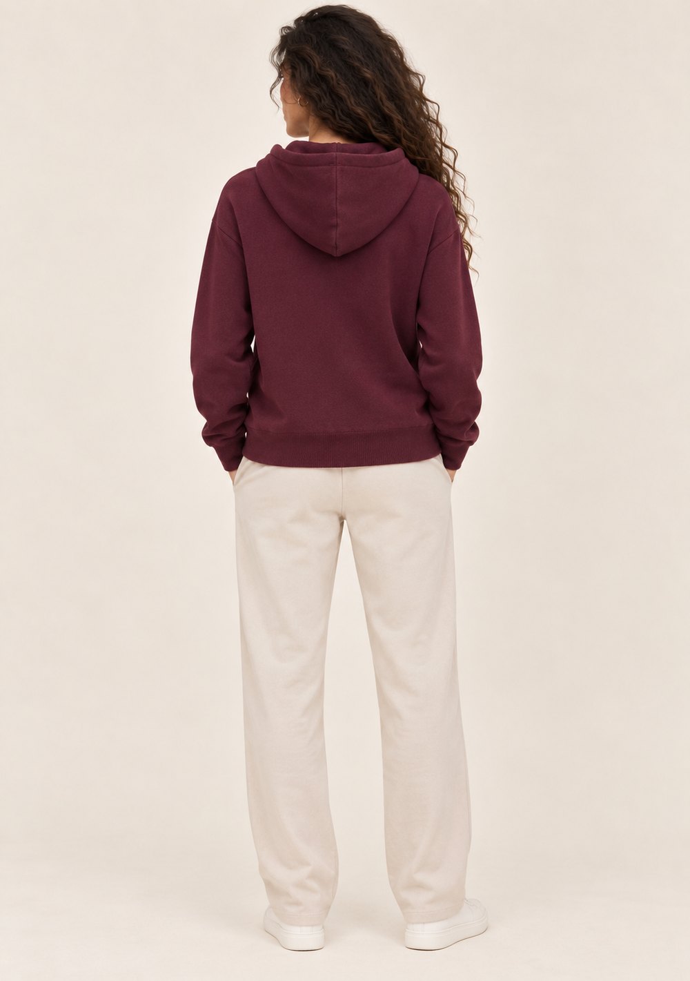 Maglia con Cappuccio da donna in colore vino, vista alternativa 3