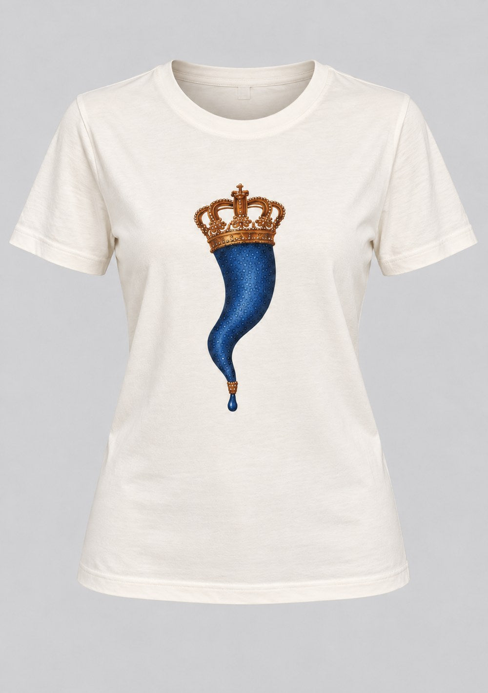 T-Shirt Regular "Corno Baratto" da donna in colore blu, vista alternativa 2