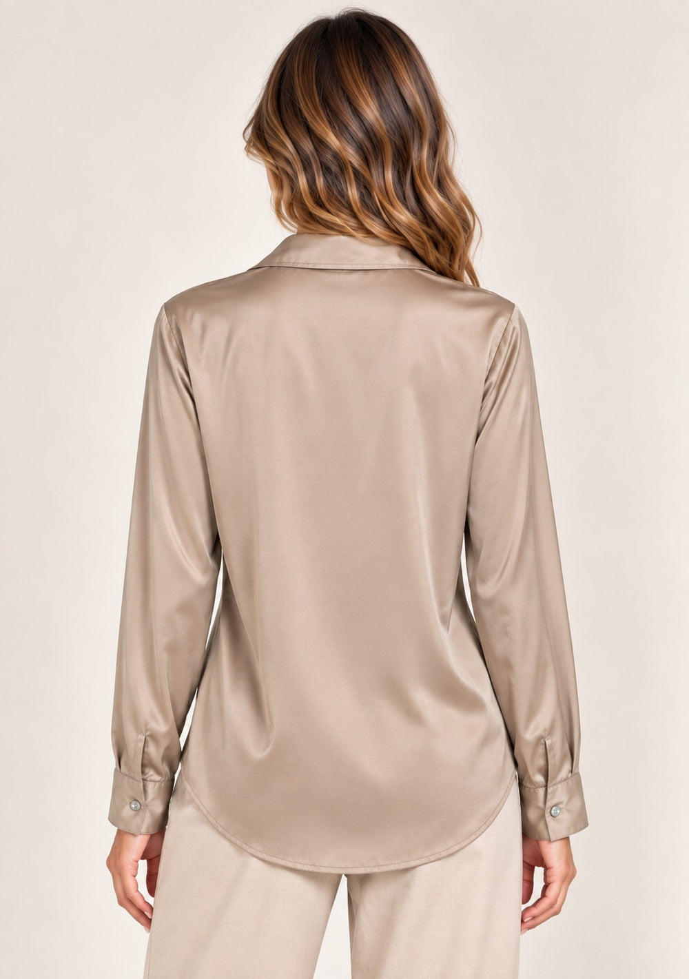 Camicia Satin da donna in colore champagne, vista alternativa 3