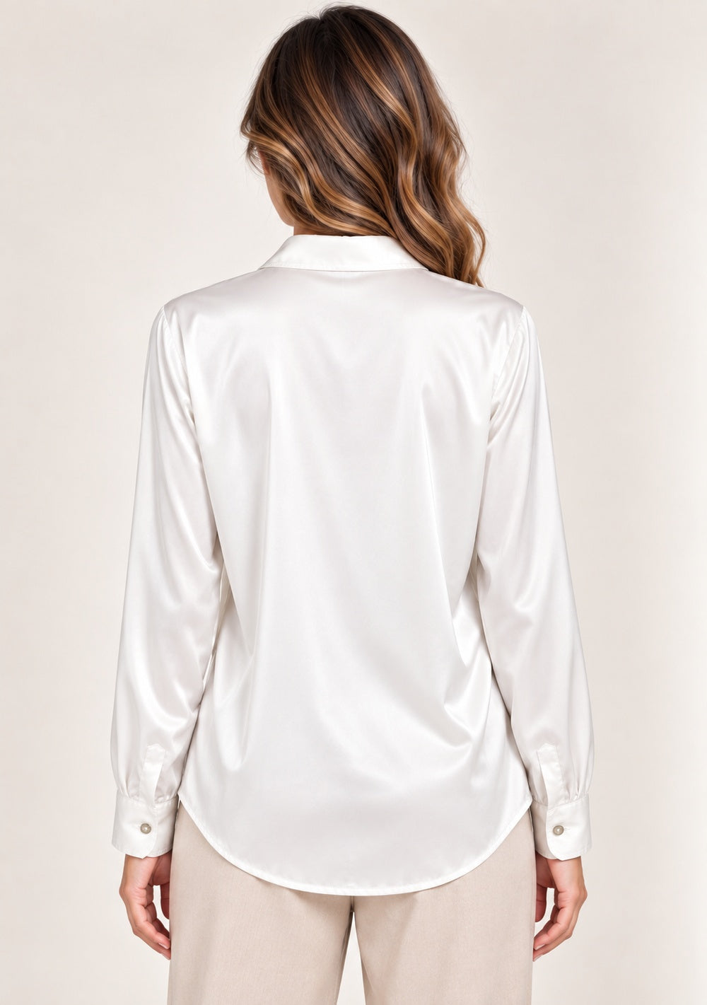 Camicia Satin da donna in colore bianco, vista alternativa 3
