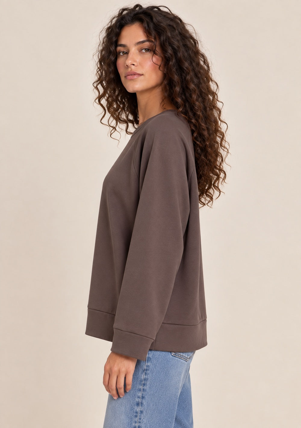Maglia in Felpa da donna in colore moro, vista alternativa 2