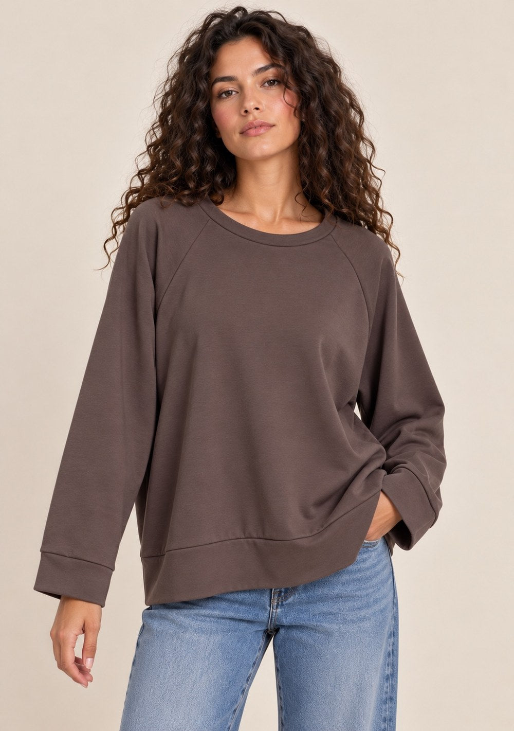 Maglia in Felpa da donna in colore moro