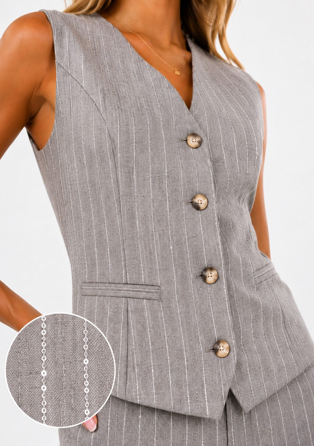 Completo Gessato con Gilet